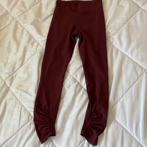 Maroon ruffle Lululemon leggings